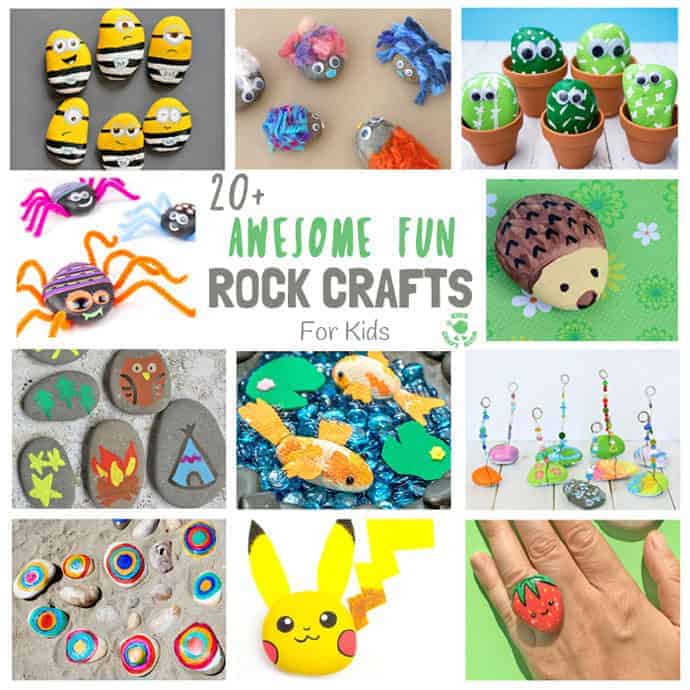 COOL KIDS ROCK CRAFTS - Do your kids love collecting pebbles? If you've got a little Nature collector then you'll love 20+ Awesome Fun Rock Crafts For Kids. These rock painting ideas make fantastic rock activities for fun all year round!