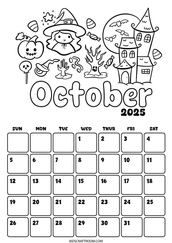 October coloring page.