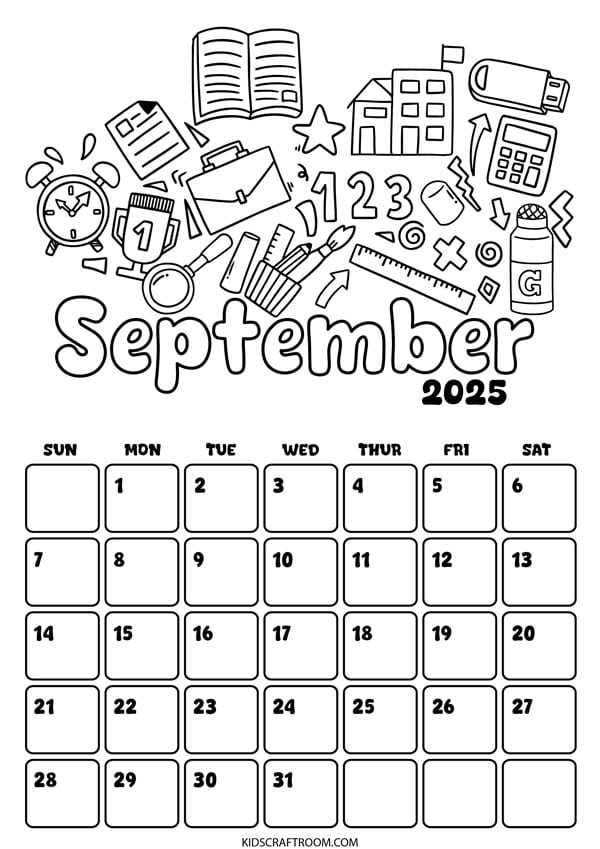 September coloring page.