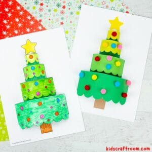 3D Paper Christmas Tree Craft