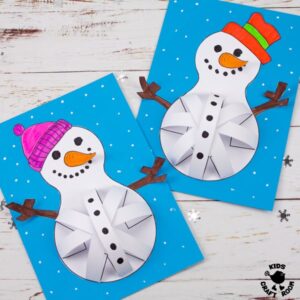 3D Paper Snowman Craft