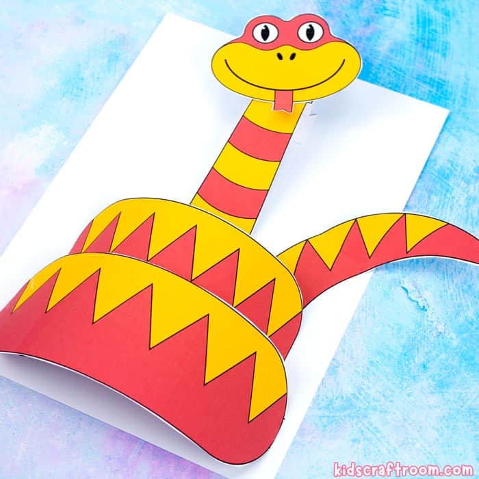 3D Snake Craft For Kids (Printable Template)
