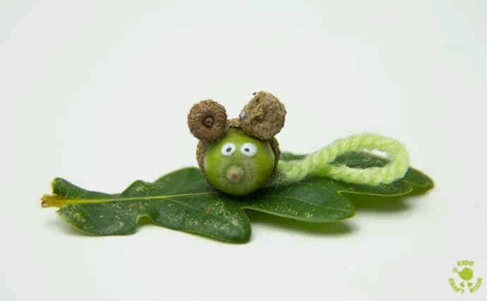 ACORN MOUSE CRAFT -We love these adorable ACORN MICE, such a cute Nature craft for Fall. Autumn crafts and acorn crafts for kids are such fun. Squeak!