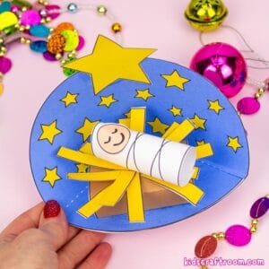 Baby Jesus Diorama Craft For Kids With Printable Template