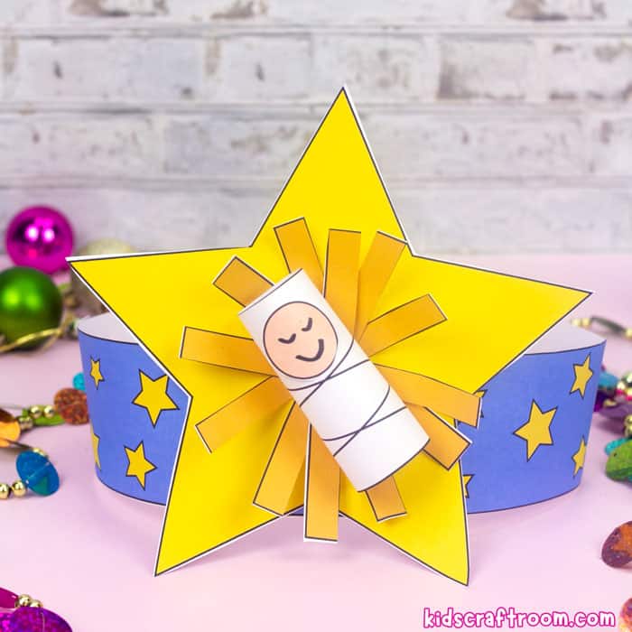Easy Baby Jesus Hat Craft For Kids - Printable Template