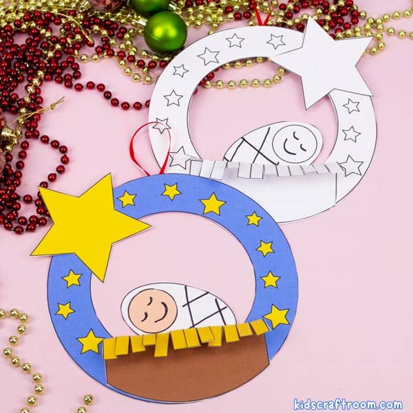 Baby Jesus Wreath Christian Christmas Craft For Kids