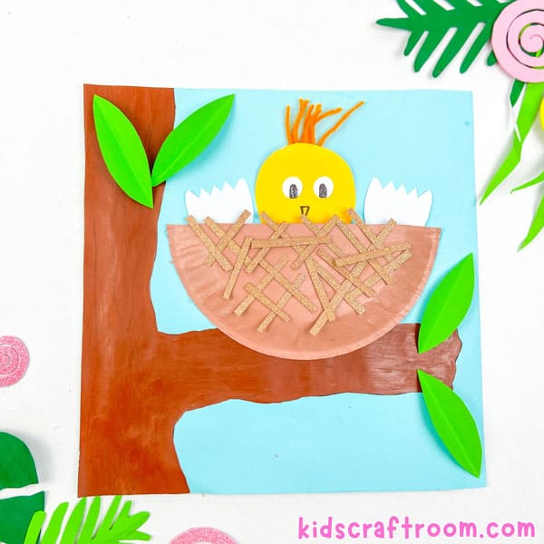 Paper Plate Bird Nest Craft