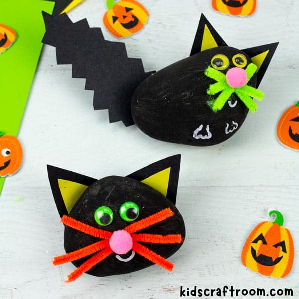 Black Cat Rock Painting Craft