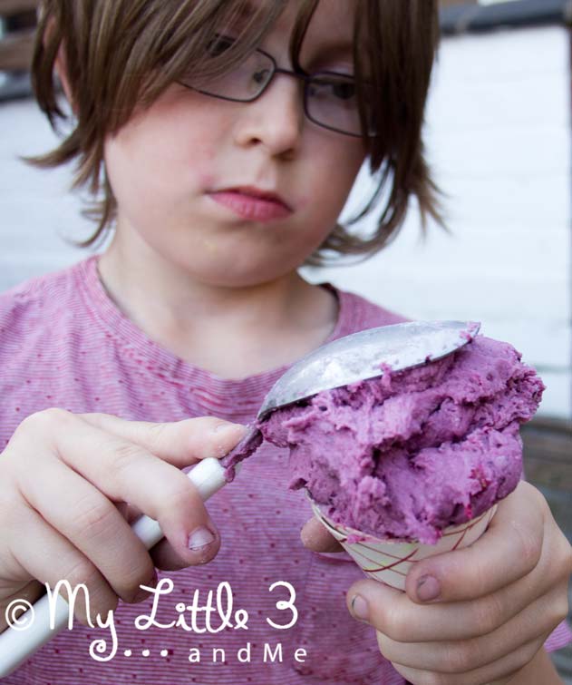 Easy No Cook Berry Play Dough - great for ice cream pretend play.