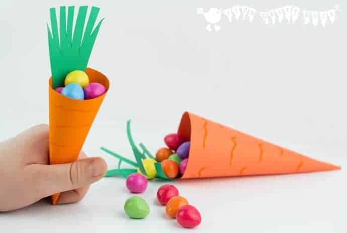 Make cute carrot Easter Baskets. Great for Easter egg hunts and gifts.
