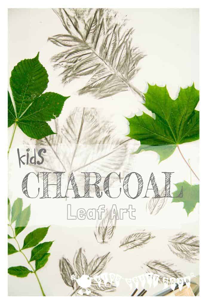 Make bold leaf art with CHARCOAL LEAF PICTURES. Charcoal is an exciting medium for kids to use to explore leaf shape and texture. An interesting nature craft for kids to enjoy in Fall or all year round.