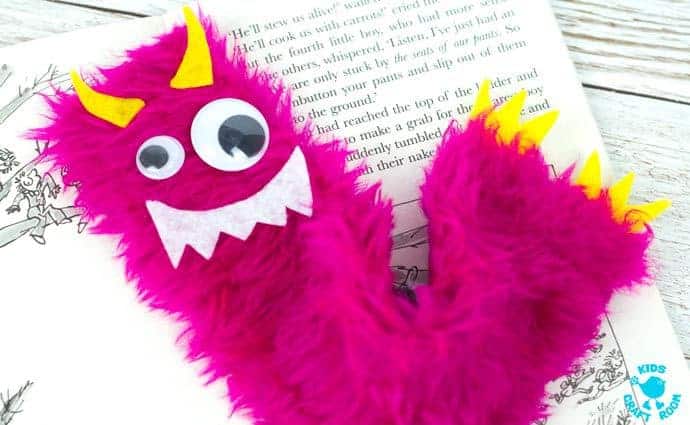 Adorable Monster Bookmark Craft for your little monsters! A perfect monster craft to bring fun and excitement to your children's reading whatever their age. Reading is monstrously good fun and these furry monsters are great for snuggling up to on your reading adventures and they look after your page when you've finished too!