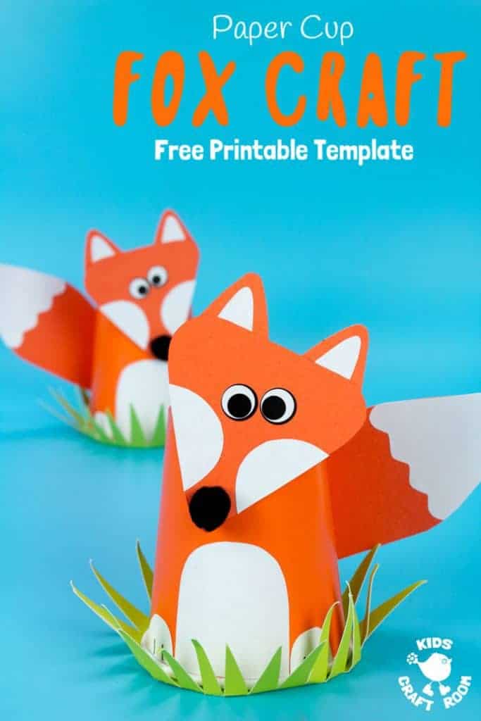 CUTE PAPER CUP FOX CRAFT FOR KIDS. Fox crafts are so fun and this paper cup craft is easy to make with the free printable fox craft template. Such a fun woodland animal craft. #fox #foxcraft #foxcrafts #foxes #papercups #papercup #papercupcrafts #woodlandanimals #animalcrafts #woodlandanimalcrafts #kidscrafts #kidcraft #freeprintable #printable #printabletemplates
