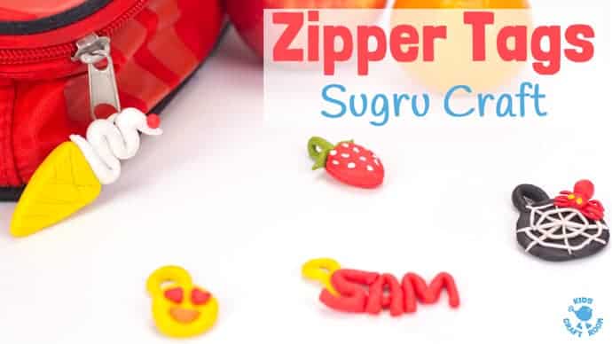 DIY ZIPPER TAG CRAFT - Make cool Zipper Tags for lunch boxes, bags and coats with Sugru, the world's first moldable glue that turns to rubber! If your kids like play dough, they'll love Sugru! The only limit to Sugru crafts is your imagination. Fun glue modelling material for kids to create, improve and mend.