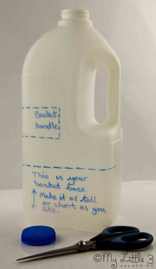 Easter Basket- how to cut the plastic milk bottle