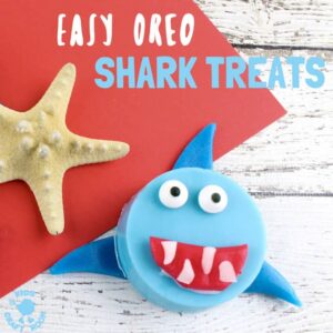 OREO SHARK TREATS are great for cooking with kids. A fin-tastic Summer activity perfect for shark week and ocean themes. Shark Cookies taste delicious and look adorable!