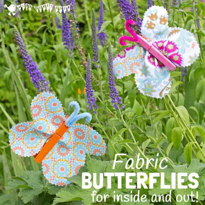 This FABRIC CLOTHESPIN BUTTERFLY CRAFT is cute, colorful and easy. Kids will love to decorate the house or garden with their beautiful handmade butterflies.