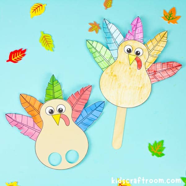 Scissor Practice Turkey Puppets