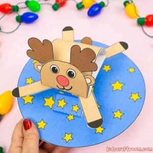 Flying Reindeer Craft For Kids With Printable Template