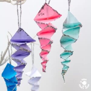 Fabulous Folded Paper Icicle Craft
