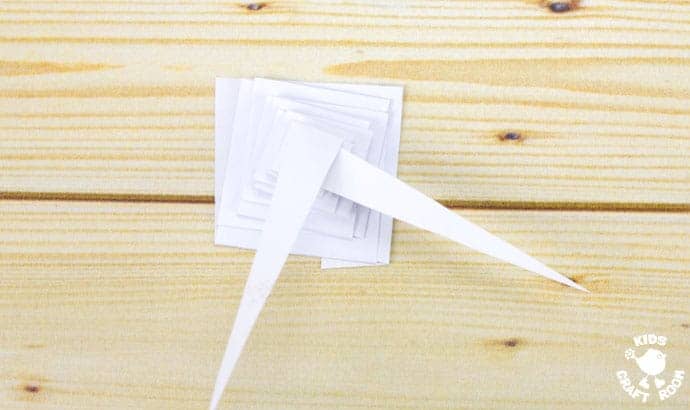 Folded Paper Icicle Craft Step 5