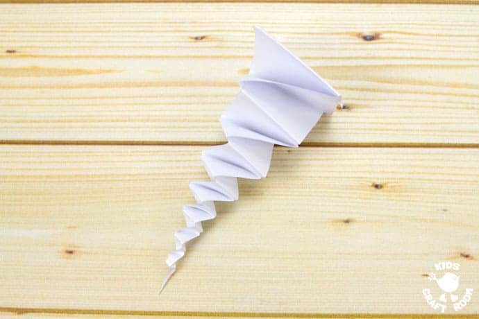 Folded Paper Icicle Craft Step 7