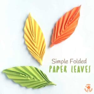 Want to know how to make Folded Paper Leaves quickly and easily? These homemade leaves are so simple and so versatile! Perfect for all sorts of art and craft projects and for homemade decor too. #leaves #leaf #paperleaves #origami #origamileaves #papercrafts #Falldecor #Fallcrafts #Autumn #Autumncrafts