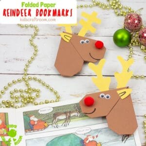 Easy Origami Reindeer Corner Bookmarks