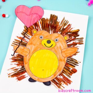 Fork Painted Hedgehog Craft (Free Printable)