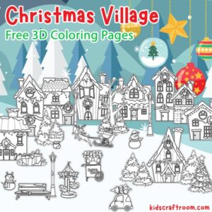 Paper Christmas Village Free Printable Template