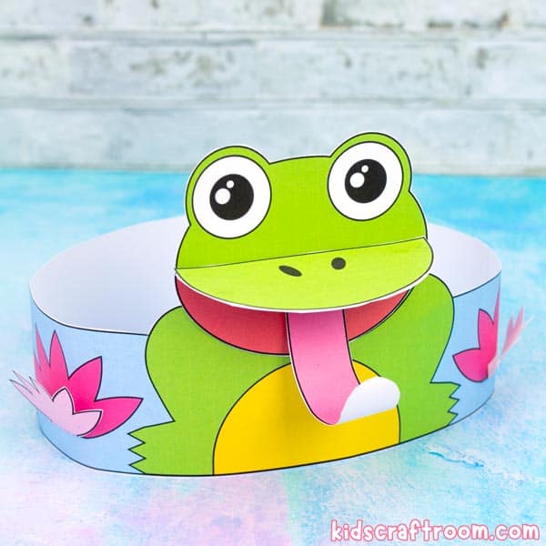 Cute Frog Headband Craft For Kids (Printable Template)