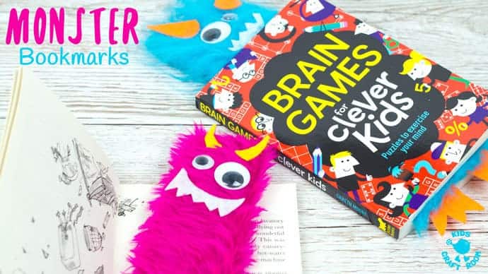 Adorable Monster Bookmark Craft for your little monsters! A perfect monster craft to bring fun and excitement to your children's reading whatever their age. Reading is monstrously good fun and these furry monsters are great for snuggling up to on your reading adventures and they look after your page when you've finished too! #backtoschool #bookmarks #kidscrafts #monster #reading #craftsforkids #bookmarkcrafts #bookmark #readingactivities #kidsactivities #kidscraftroom