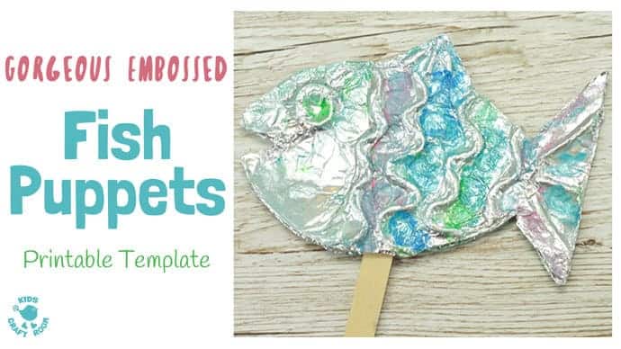 EMBOSSED FOIL FISH PUPPETS - A stunning fish craft with a difference! This embossed foil fish craft appeals to kids of all ages. Enjoy making fish puppets or fish pictures, the results are gorgeous!