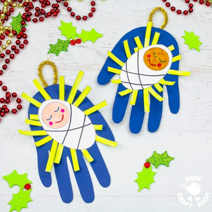 Handprint Baby Jesus Ornament Craft