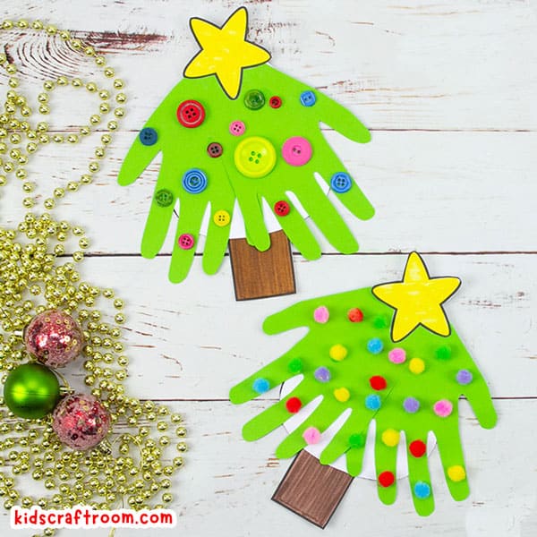 Handprint Christmas Tree Cards