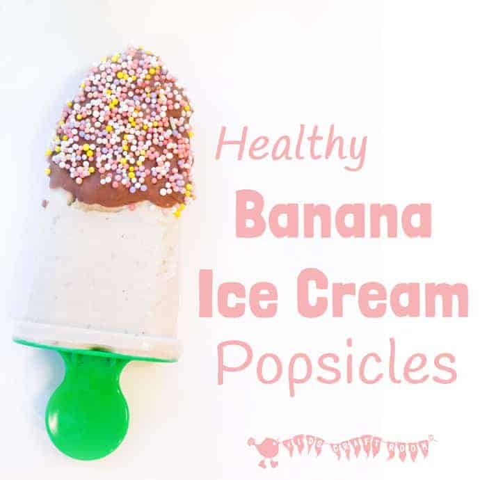 HEALTHY BANANA ICE CREAM POPSICLES - A fun, tasty and healthy recipe that kids will love to make and munch! An easy way to get one of your five a day!