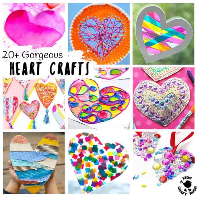 GORGEOUS HEART CRAFTS FOR KIDS - We've gathered together 20+ Heart Crafts For Kids that are stunning! All of these heart ideas are really achievable and most can be made with the type of supplies you've probably got in your art and craft cupboard already. Your kids will love them! Great for Mother's Day, Valentines or any time you want to spread a little love. #heart #heartcrafts #valentinesday #valentinecraft #valentinesdaycrafts #kidscrafts #craftsforkids #kidsactivities