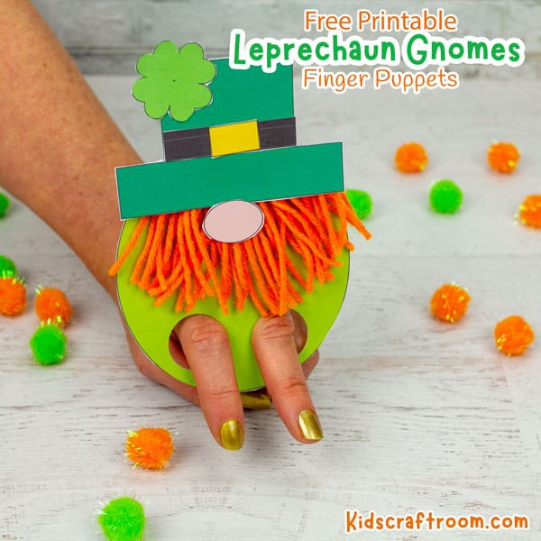 Leprechaun Gnome Finger Puppets For St Patrick's Day