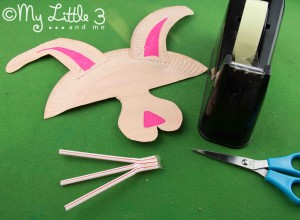 Make a paper plate Easter Bunny Mask with whiskers - great for imaginative play. 