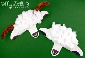 stage 5 paper plate lamb and sheep masks