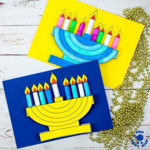3D Hanukkah Menorah Craft With Printable Template