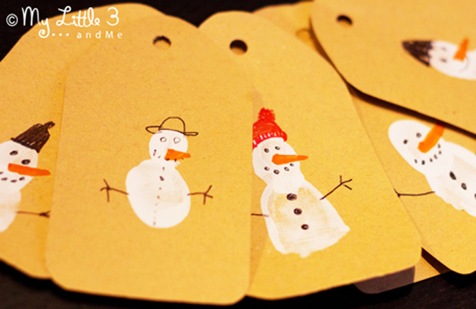 Cute FINGERPRINT GIFT TAGS - fun Christmas Art for kids