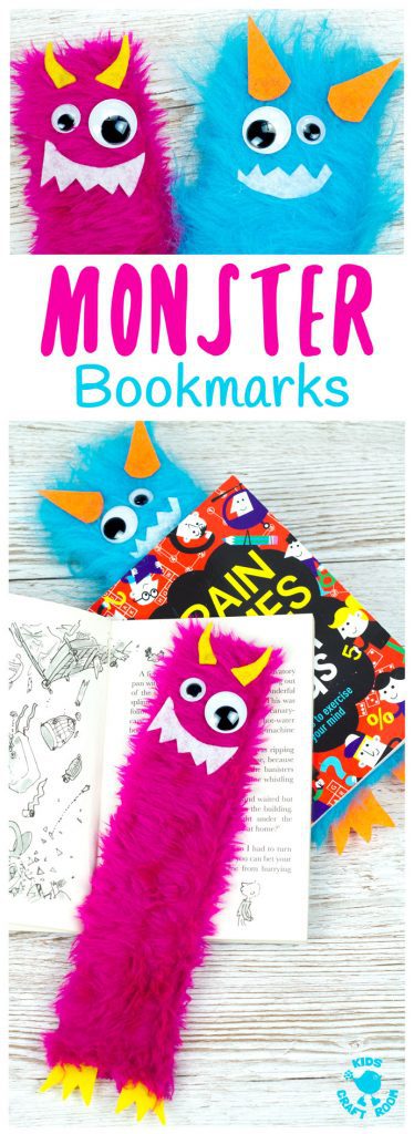 Adorable Monster Bookmark Craft for your little monsters! A perfect monster craft to bring fun and excitement to your children's reading whatever their age. Reading is monstrously good fun and these furry monsters are great for snuggling up to on your reading adventures and they look after your page when you've finished too! #backtoschool #bookmarks #kidscrafts #monster #reading #craftsforkids #bookmarkcrafts #bookmark #readingactivities #kidsactivities #kidscraftroom