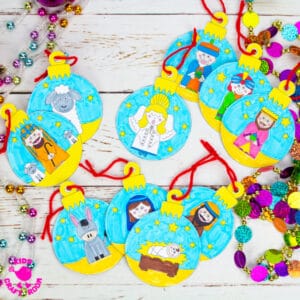 Printable Christmas Nativity Baubles To Colour In