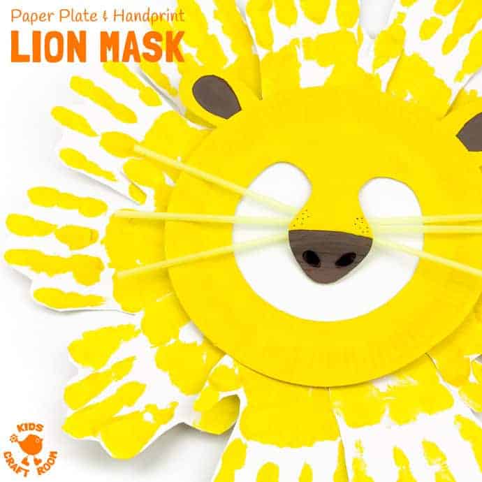 Kids will love adorable Handprint and Paper Plate Lion Masks. These easy animal masks are fun for the dress up box and a great way to inspire dramatic play.