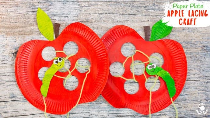 This Paper Plate Apple Lacing Craft is adorable with the cutest worm for kids to thread in and out! A fabulous interactive apple craft and fun way to build fine motor skills. A simple Fall craft for kids that's fun and educational. #apples #apple #paperplatecrafts #applecrafts #appleactivities #motorskills #finemotorskills #threading #lacing #lacingcrafts #kidscrafts #preschoolcrafts #kidsactivities #kidscraftroom