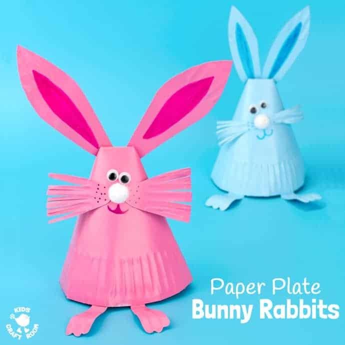 This Paper Plate Rabbit Craft is a super Easter craft or Spring craft for kids. Whether you make them as an Easter bunny craft or for everyday, these cute bouncing bunnies are so much fun!
