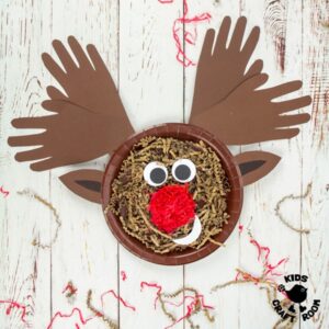 Textured Handprint and Paper Plate Reindeer Craft