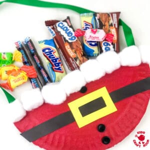 Paper Plate Santa Treat Bag