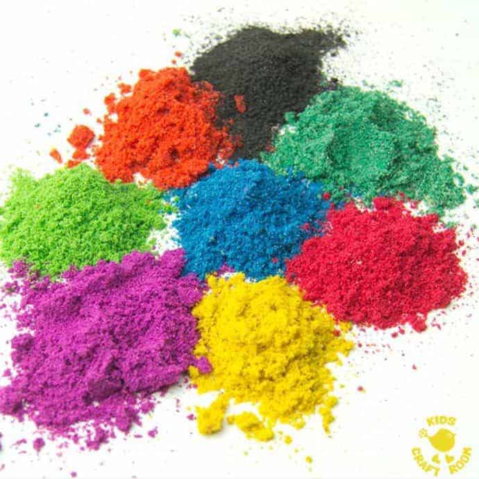 DIY COLOURED SAND - Easy and fun to make vibrant colours for all your sand craft projects.